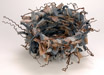 Nest in Gray Fiber Art